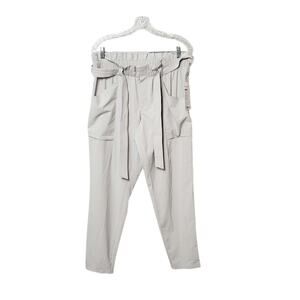 Athleta Cream Paperbag Waist Pants